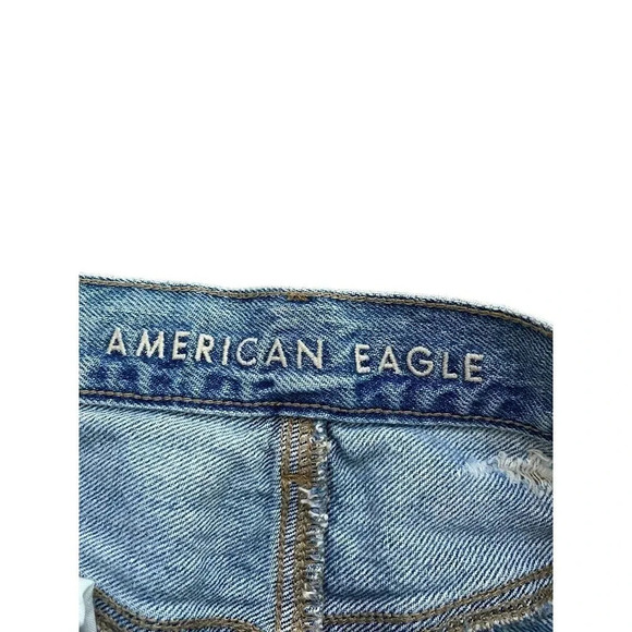 American Eagle Women's Blue Distressed Jean Cutout Short Size 4 - Picture 2 of 5